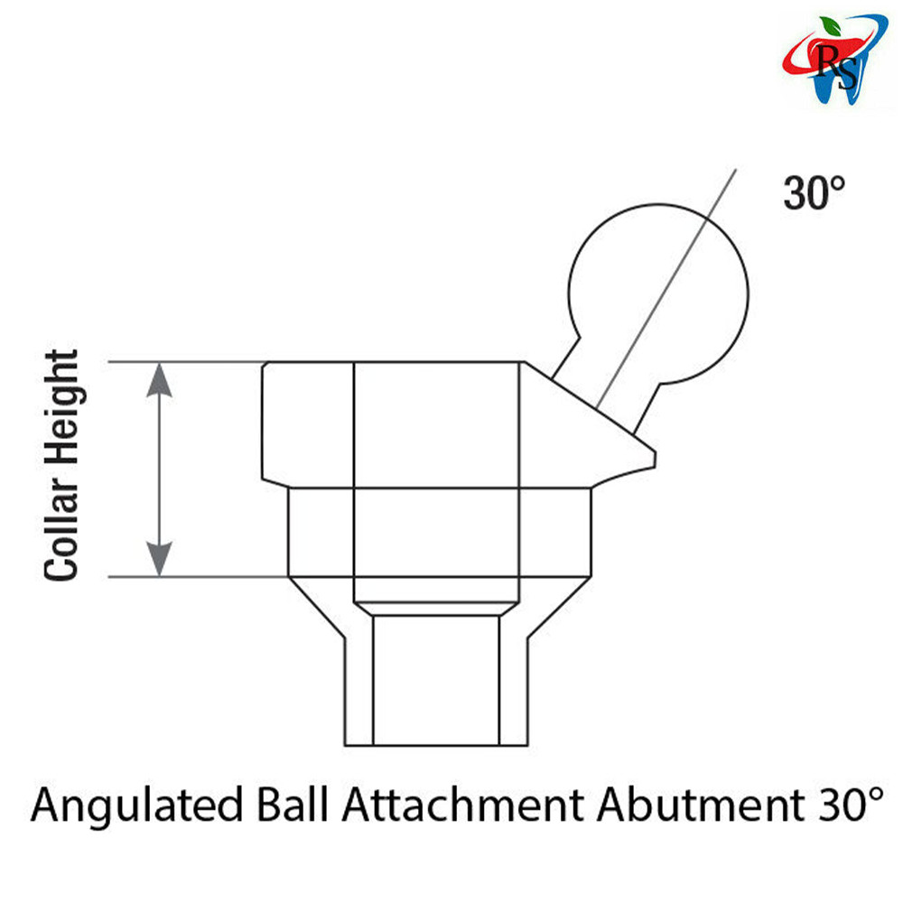 1x Dental Prosthetic Ball Angulated 30° Attachment Abutment Titanium Int Hex