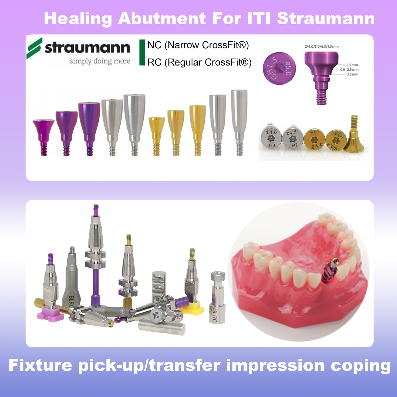 Straumann Implant Healing Abutment Scan Body Lab Analog Impression Coping BL BLT