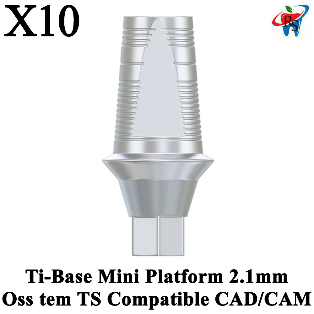 10pcs Dental Oss tem TS Compatible CAD/CAM Ti-Base Mini Platform 2.1mm Abutment