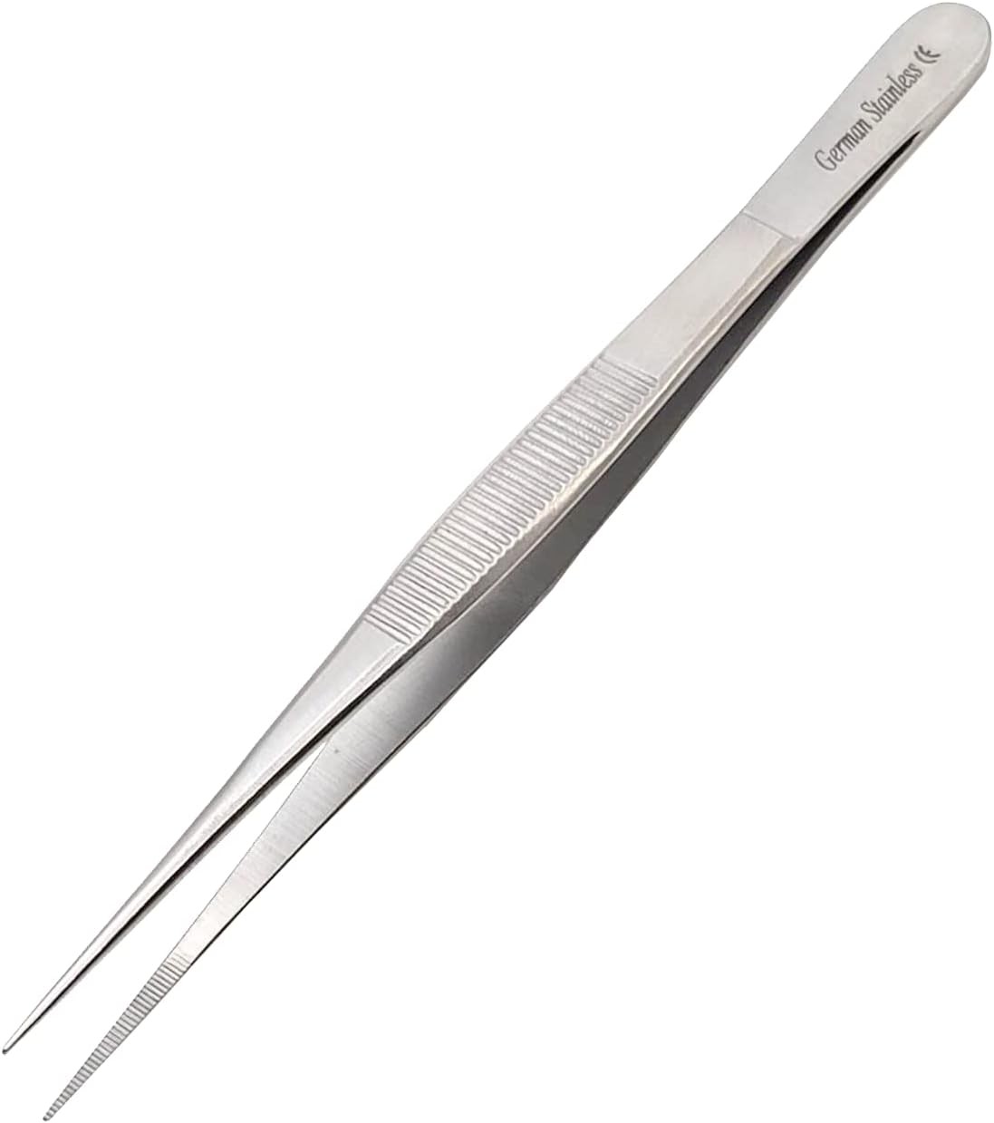 5.5″ Stainless Steel Precision Forceps with Fine Straight Serrated Tips for Lab