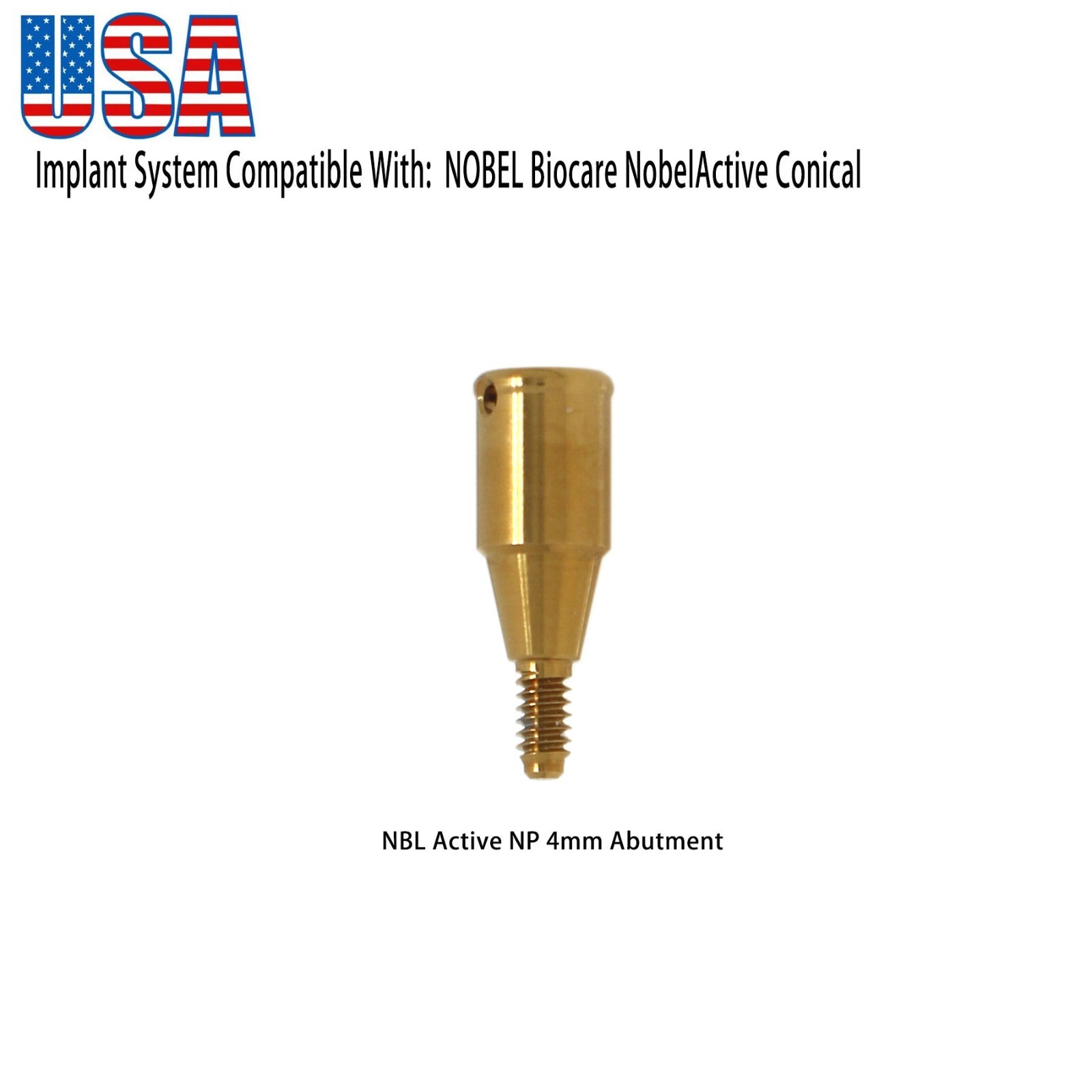 US Dental Locator Abutment Nobel Biocare Active NP/RP Conical Titanium 1.0-5.0mm
