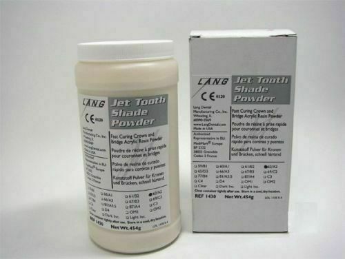 Fast Curing Lang Dental Jet Tooth Shade Resin Powder #62/A2 454 gr.