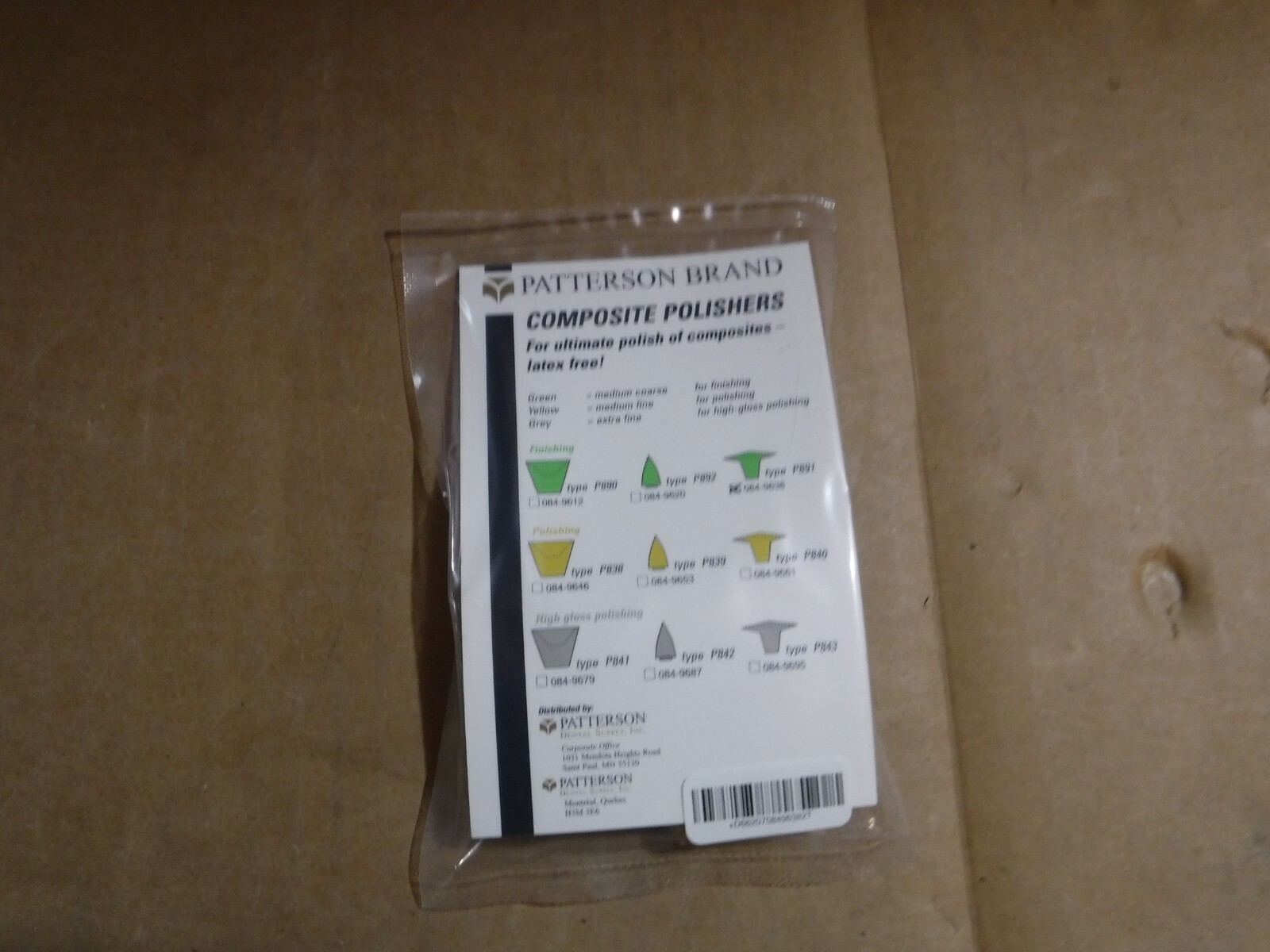 PATTERSON COMPOSITE POLISHERS TYPE P891 LATEX FREE 084-9638