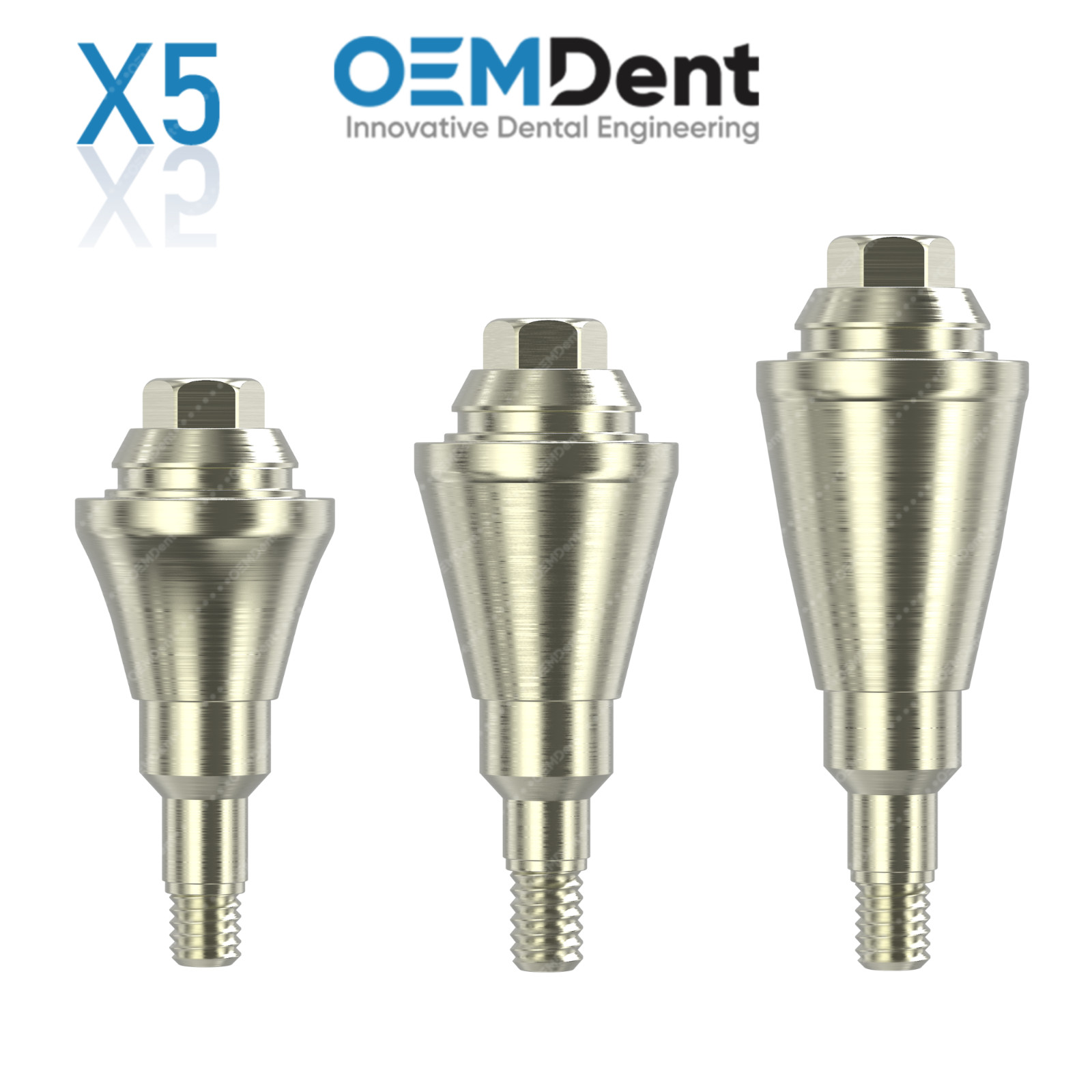 5x Dental Straight Multi Unit Abutment RC Ø4.8mm Megagen® BlueDiamond Compatible