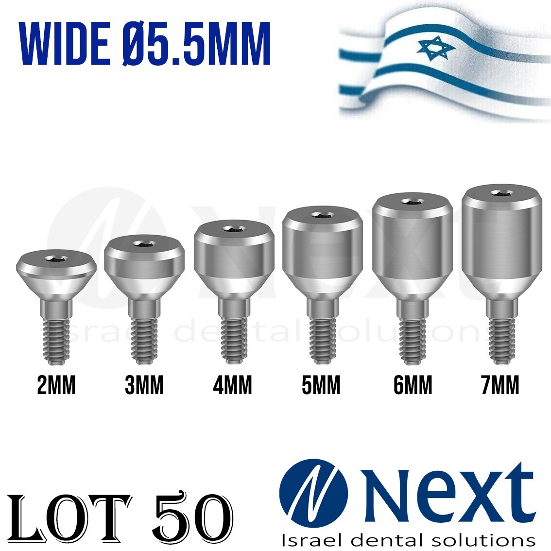 Lot x 50 Healing Cap Abutment wide 5.5 mm titanium 2.42