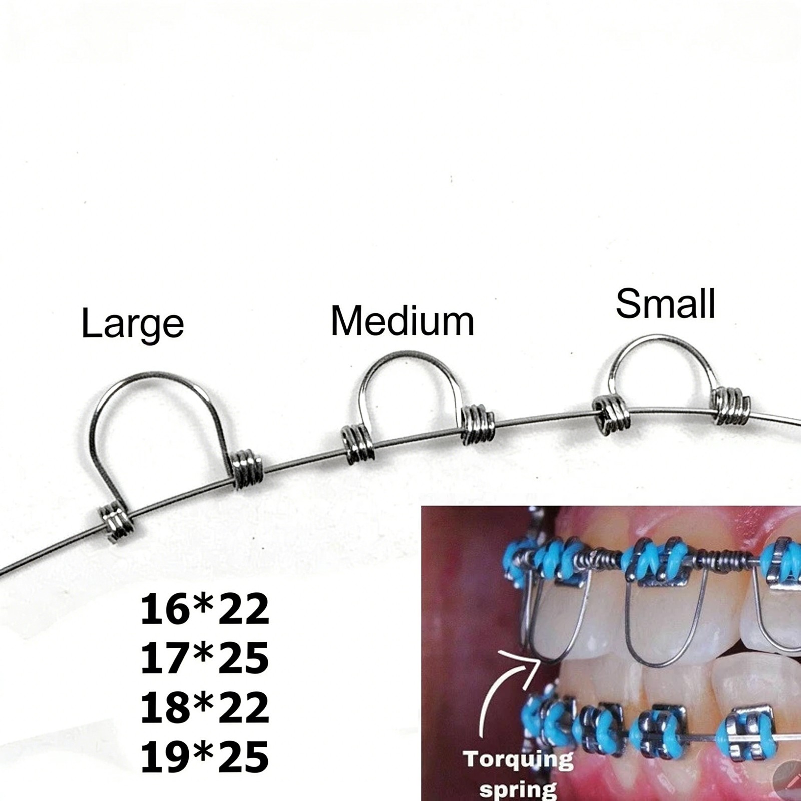 Dental Orthodontic Torquing Torque Spring Rectangular Anterior Teeth Wire S/M/L
