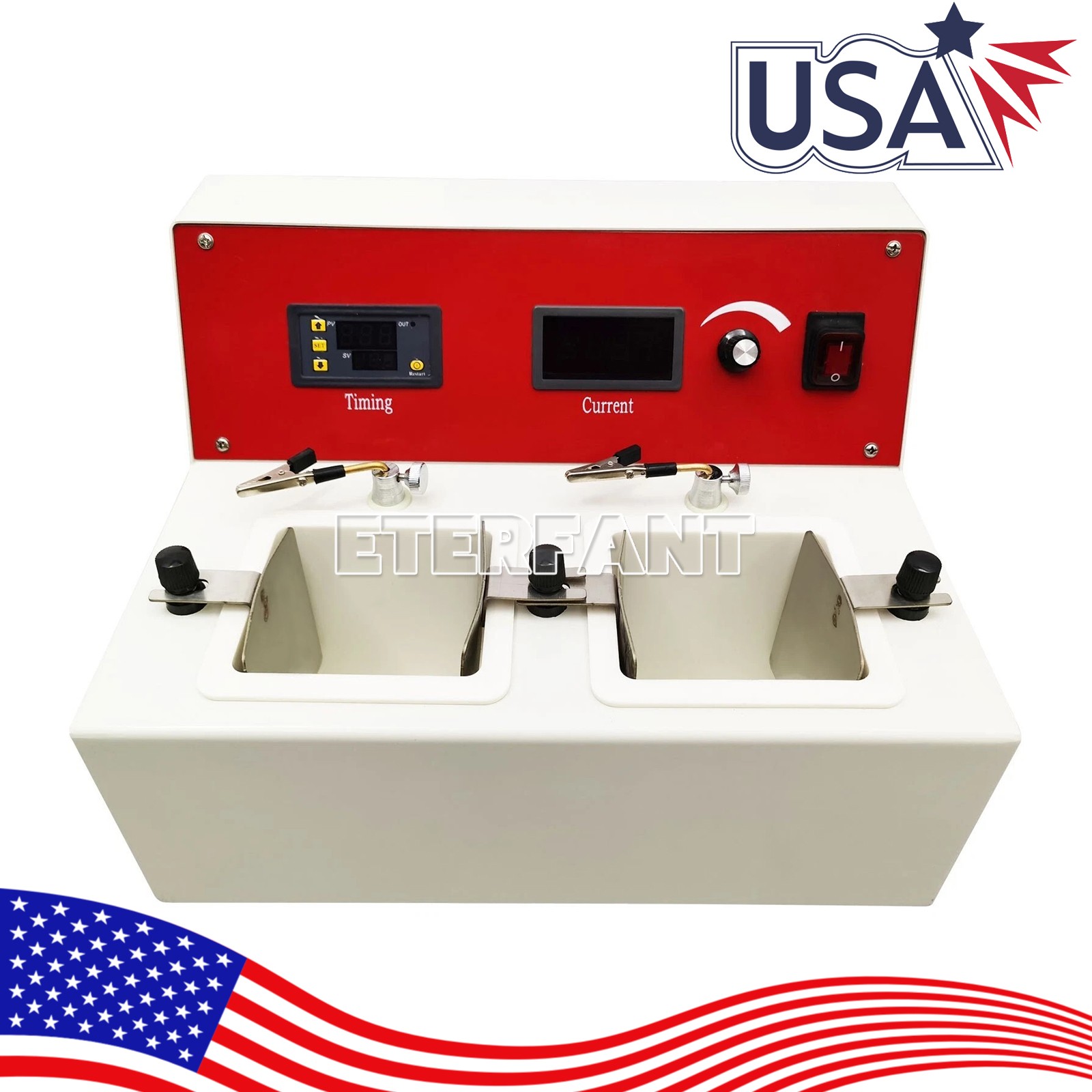 ETERFANT Dental Lab Electrolytic Polish Machine Two electrolytic Cells 110V 250W