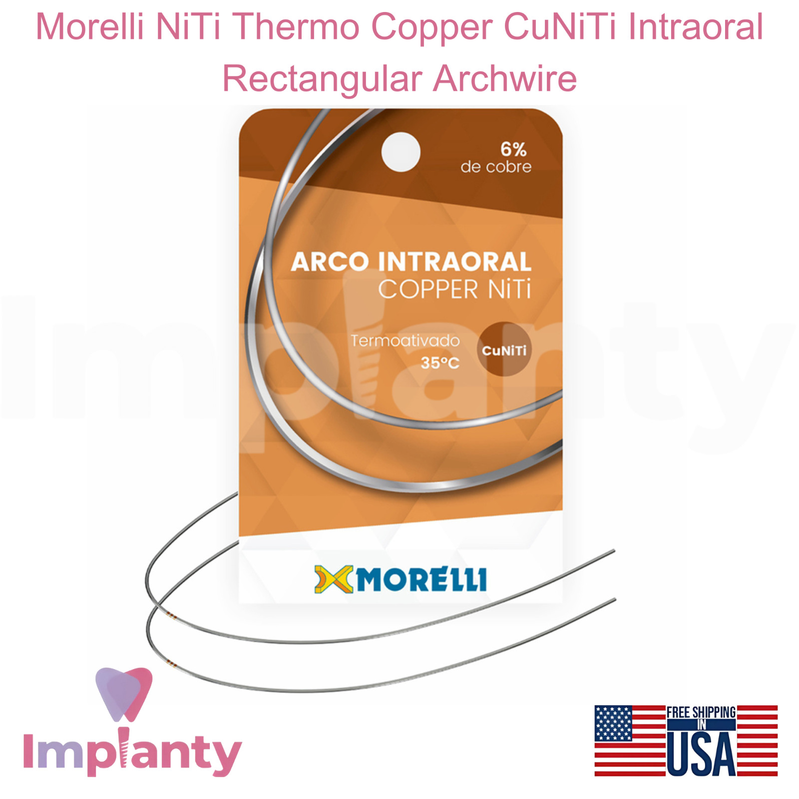 Morelli NiTi Thermo Copper CuNiTi Intraoral Rectangular Dental Archwire 10 Wires