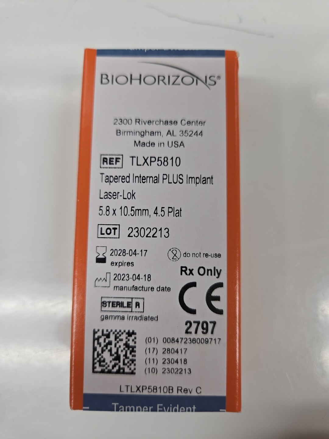 New BioHorizons Tapered PLUS Implant – 5.8 x 10.5mm