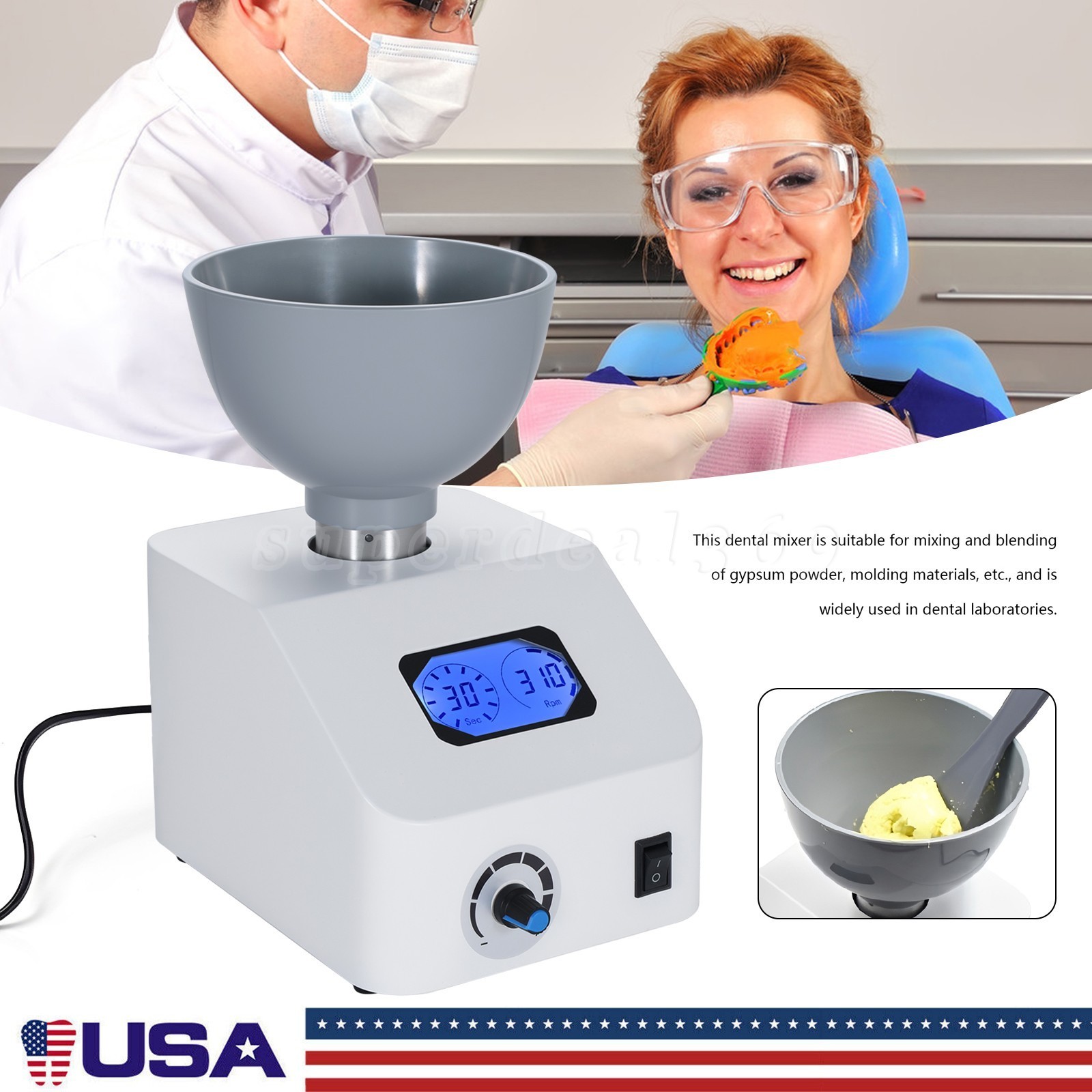 300rpm Dental Impression Mixer Dental Printing Material Gypsum Blender