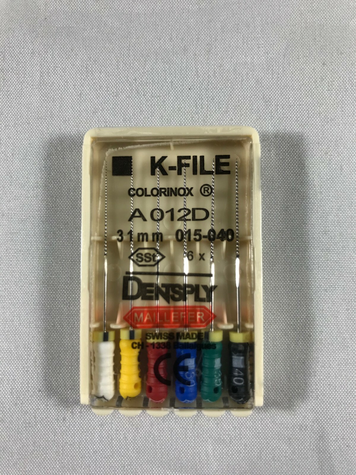 6 Pcs File Dentsply Dental Endo 31mm Stainless Steel K-file All Sizes