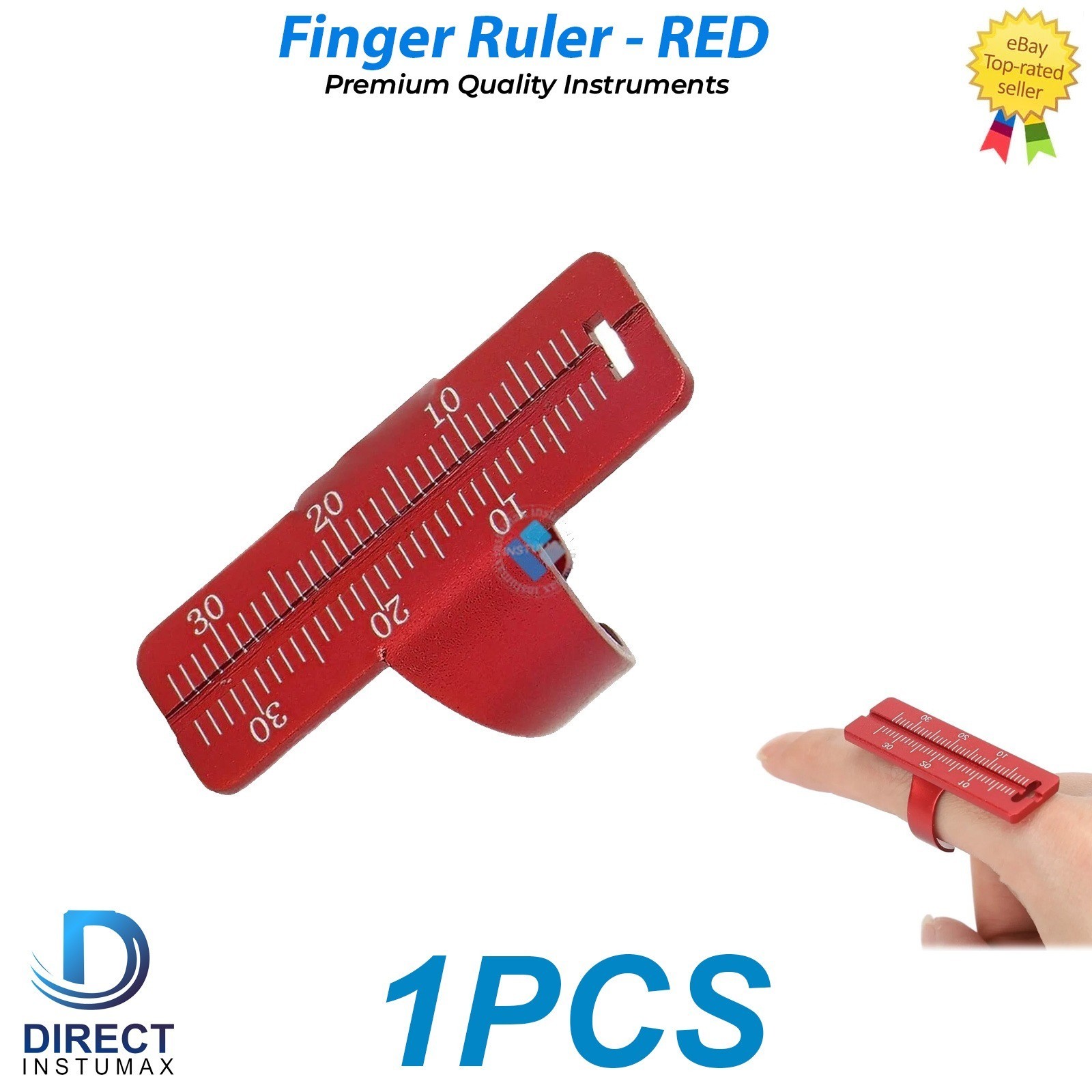 Dental Finger Ruler Span Measure Endo Gauge Endodontic Ring Adjustable CE Red