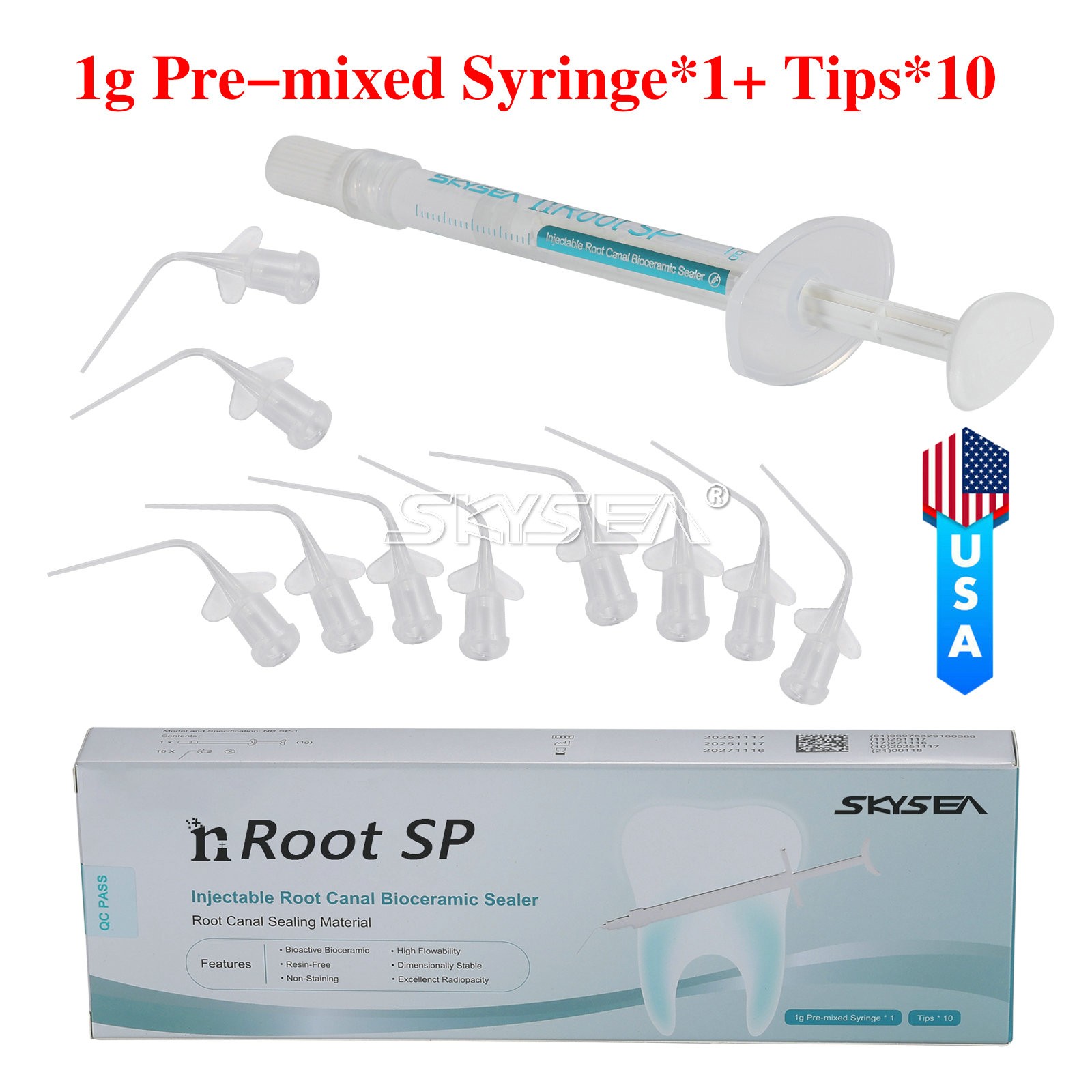 BC Sealer Bioceramic Root Canal Sealing bioceramic sealer SP 1g Syringe 10 Tips
