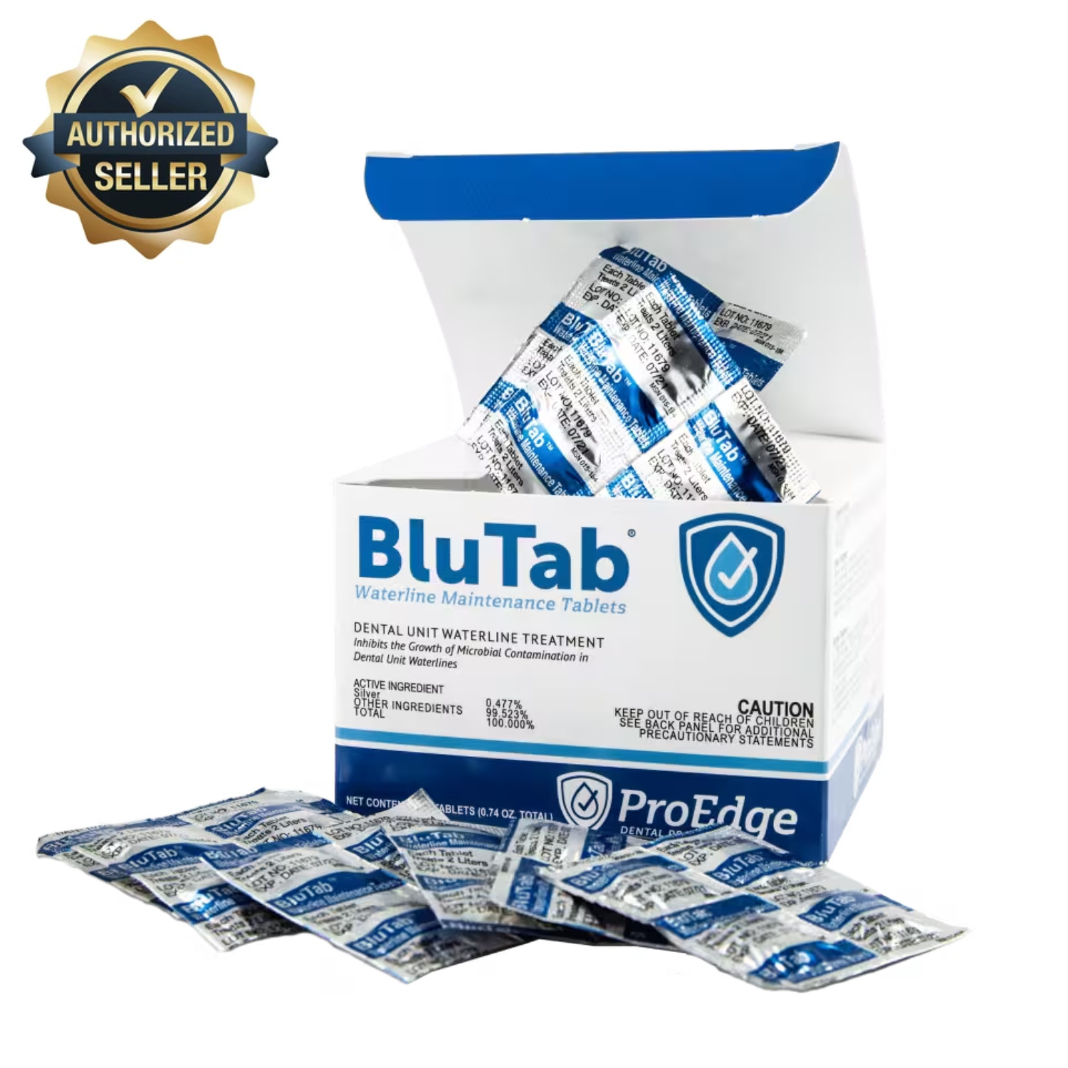 ProEdge BluTab Waterline Maintenance Dental Unit Tablets 2 Liter 50/Bx #BT20