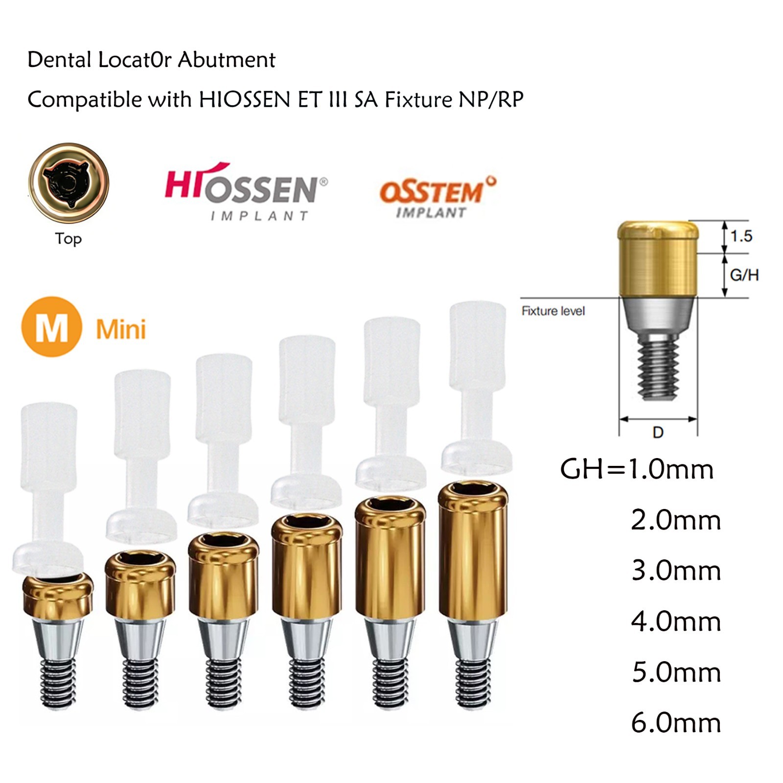 US For Hiossen/Nobel Biocare/Zimmer/Bego/Mis Dental Locator Attachment Abutment