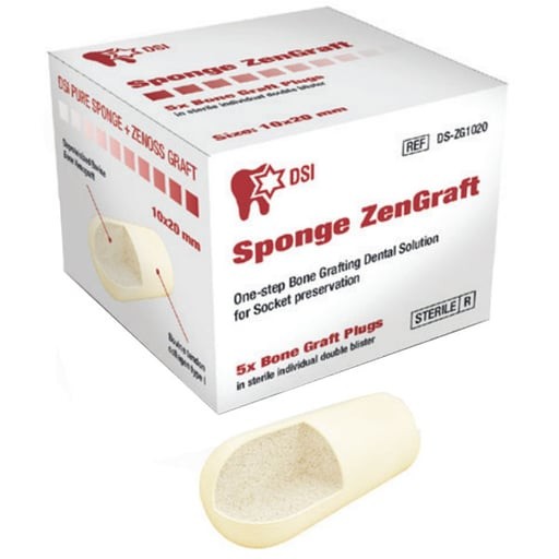 DSI DS-ZG1020 Sponge Zengraft Bone Grafting Plugs 10mm X 20mm 5/Pk