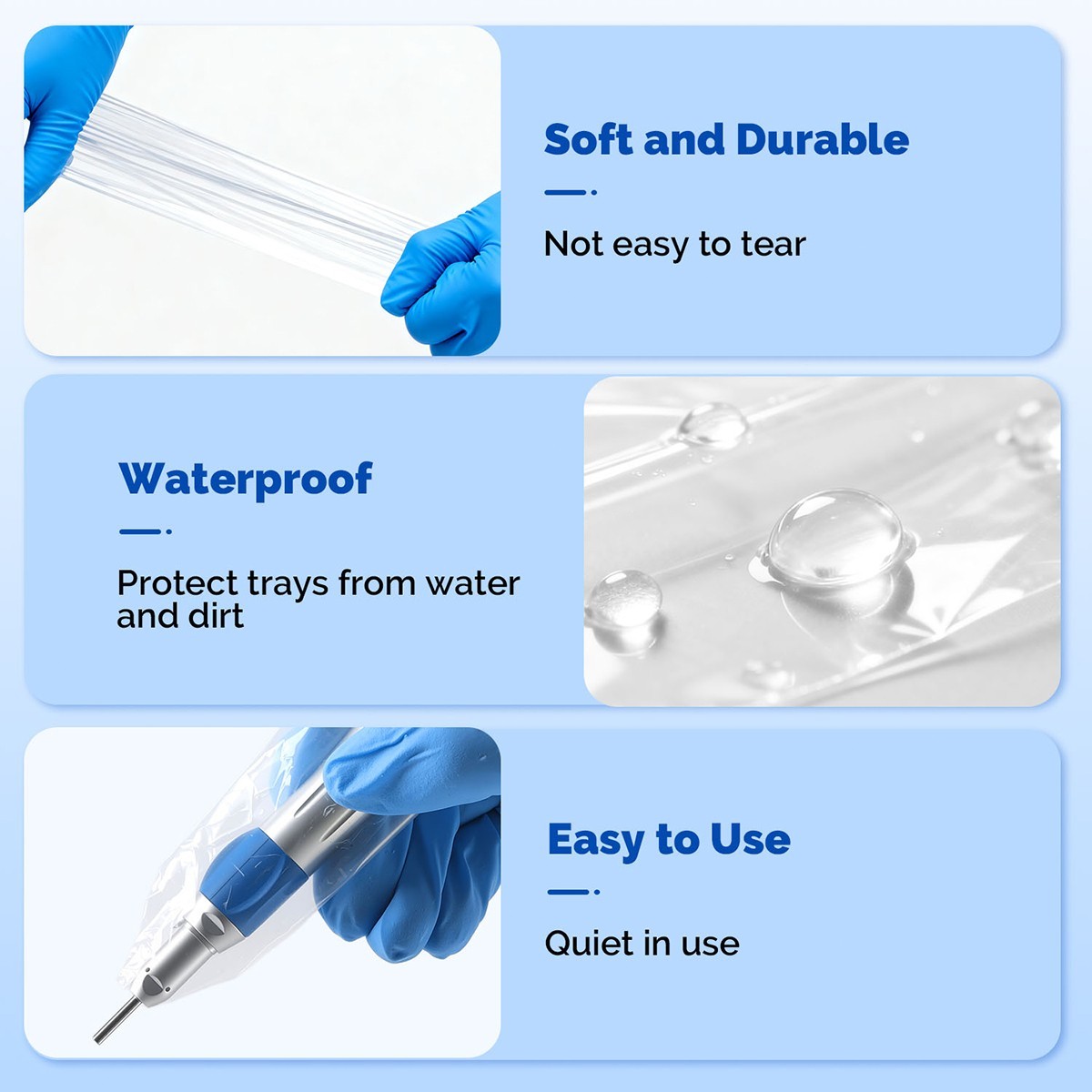 Dental Disposable Barrier Kit 500pcs Syringe Handpiece Tray Chair Covers