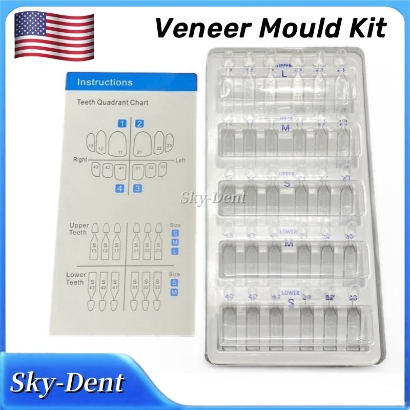 Dental Veneers Mould Kit Composite Resin Anterior Teeth Light Cure Restoration