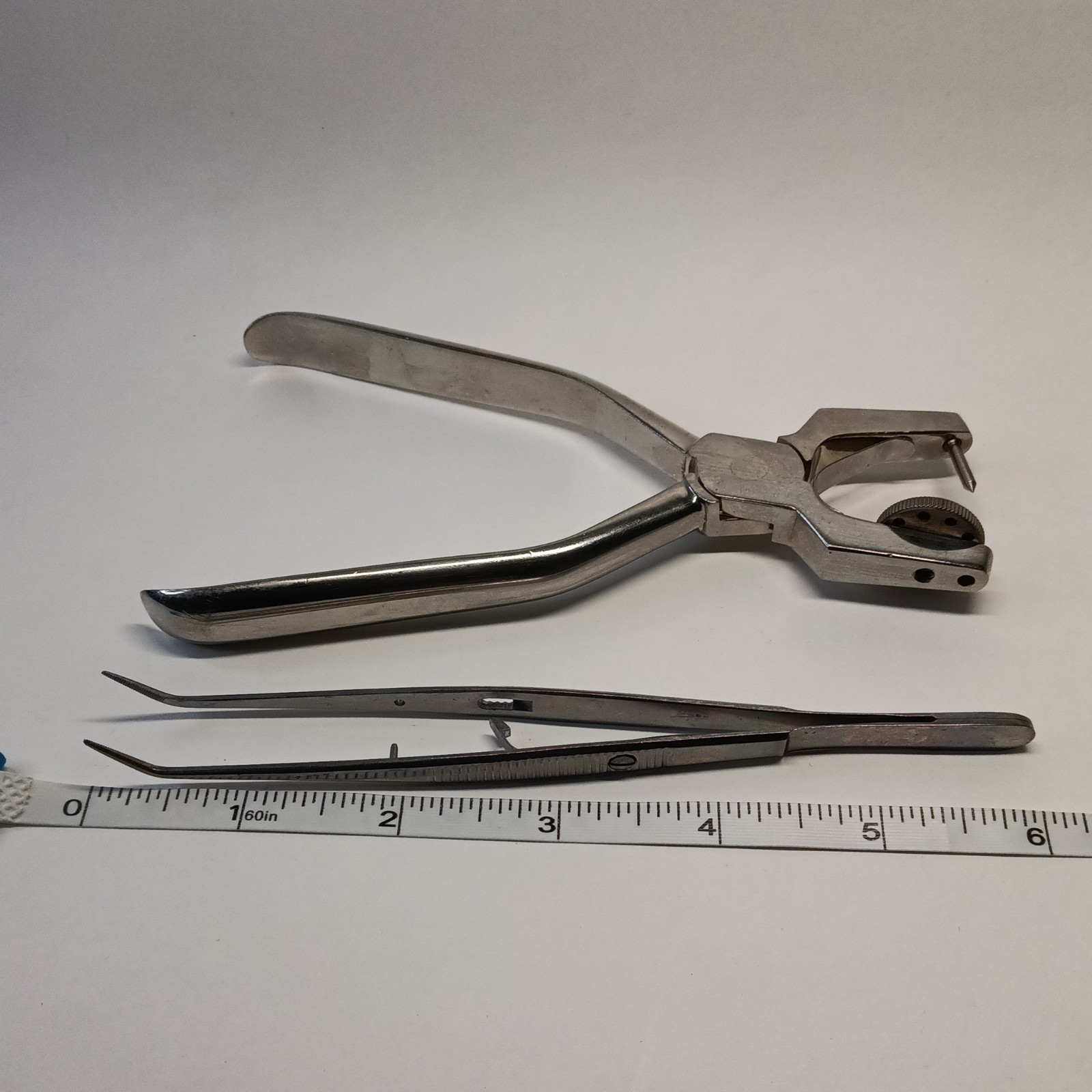Hygenic Dental Stainless Rubber Dam Punch and Patterson Dental Tweezer – Used