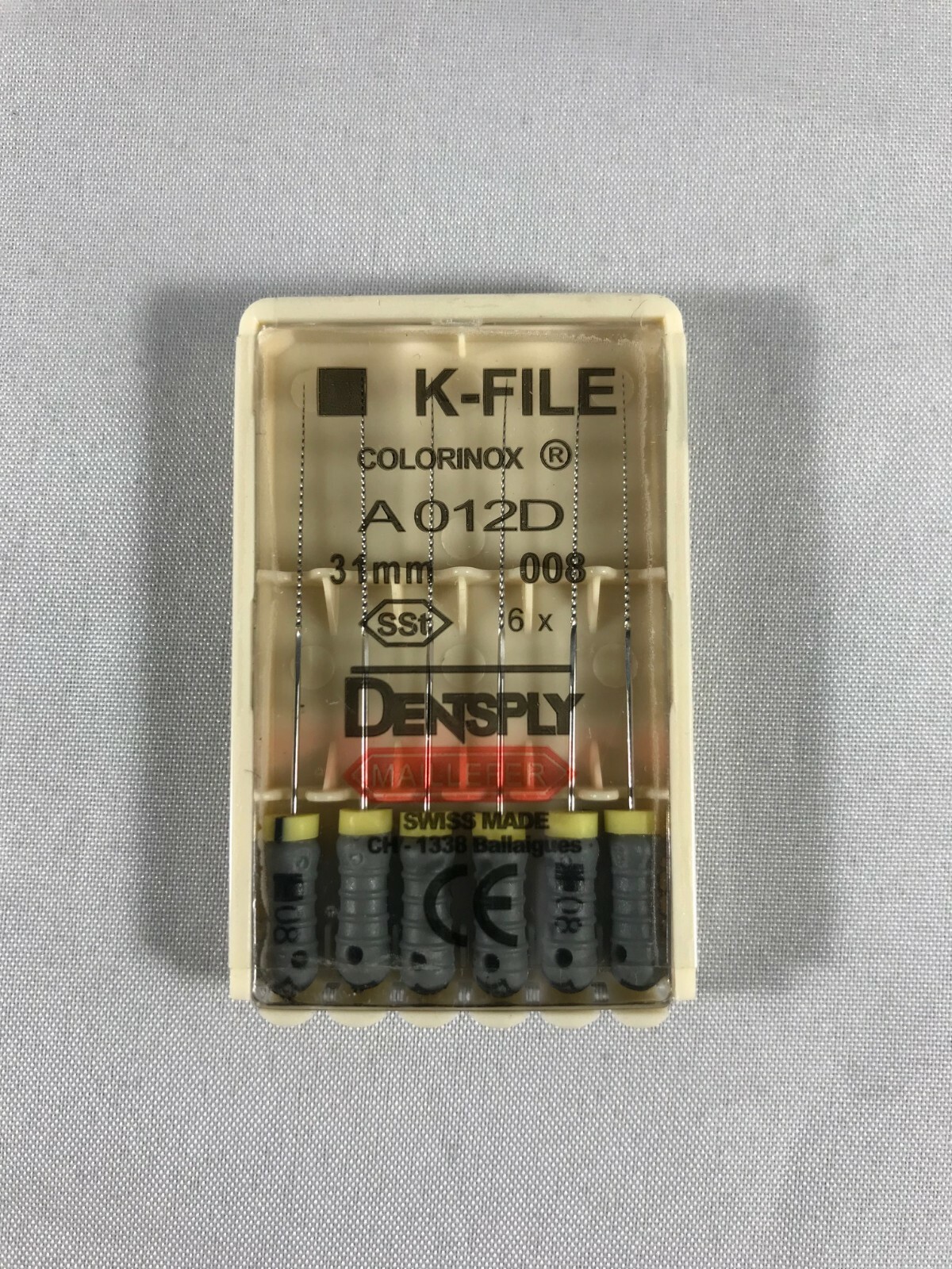 6 Pcs File Dentsply Dental Endo 31mm Stainless Steel K-file All Sizes