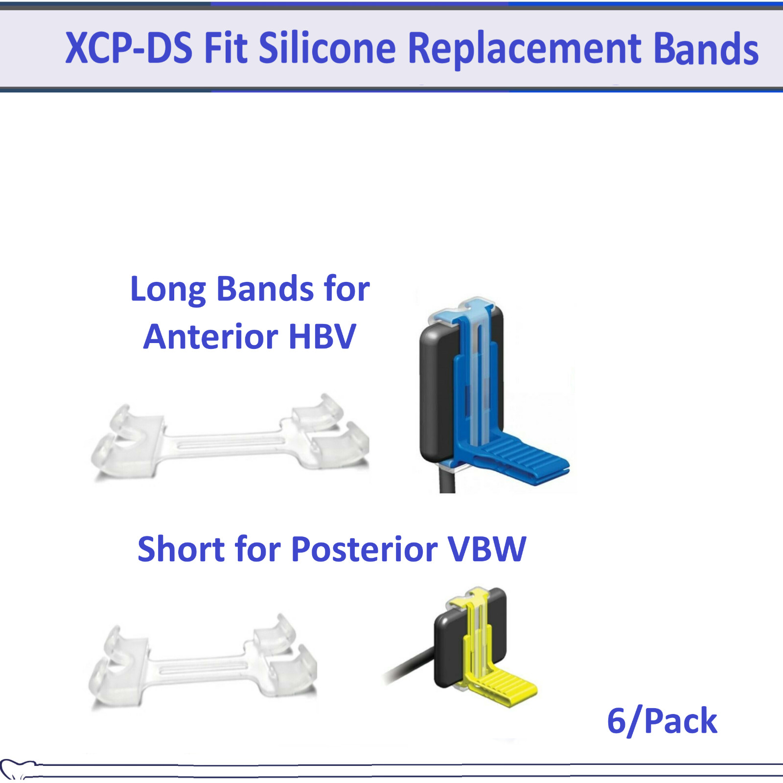 XCP-DS Fit Band Sensor Holder Silicone Replacement Band Short or Long 6/pk