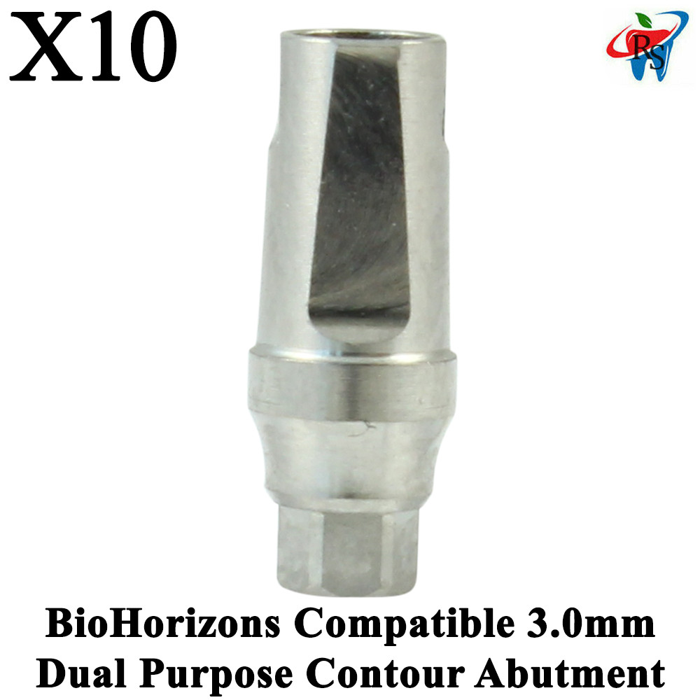 10pcs Dental BioHorizons Compatible 3.0mm Dual Purpose Contour Abutment