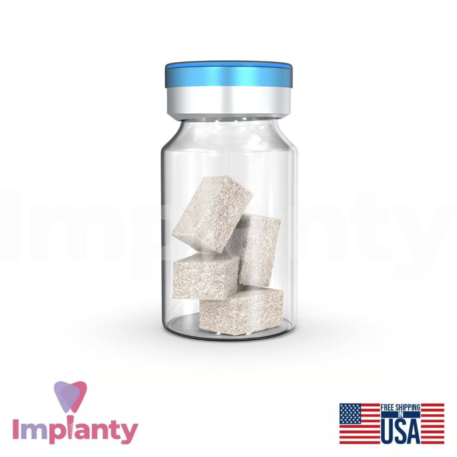 GDT Natural B0vine B0ne Dental Graft Cubes Sterilized Blister Packaging