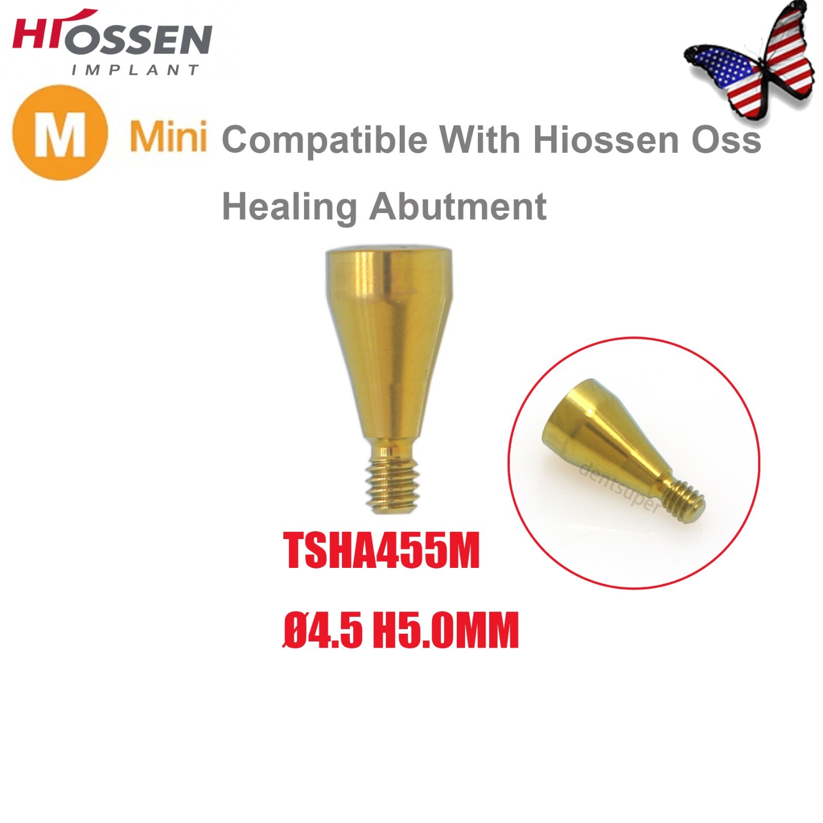 US Dental Mini Healing Abutment Cap & Cover Screw Fits Osstem Hiossen Implant