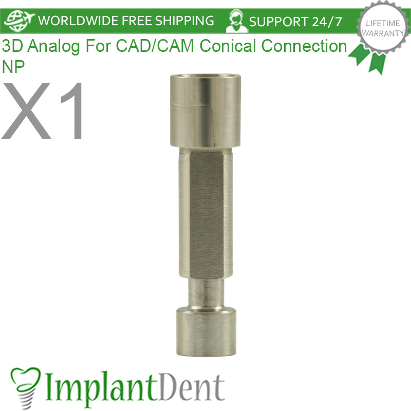 1x Dental CAD/CAM Analog 3D Narrow Platform (NP) Conical Connection Hex 2.25mm