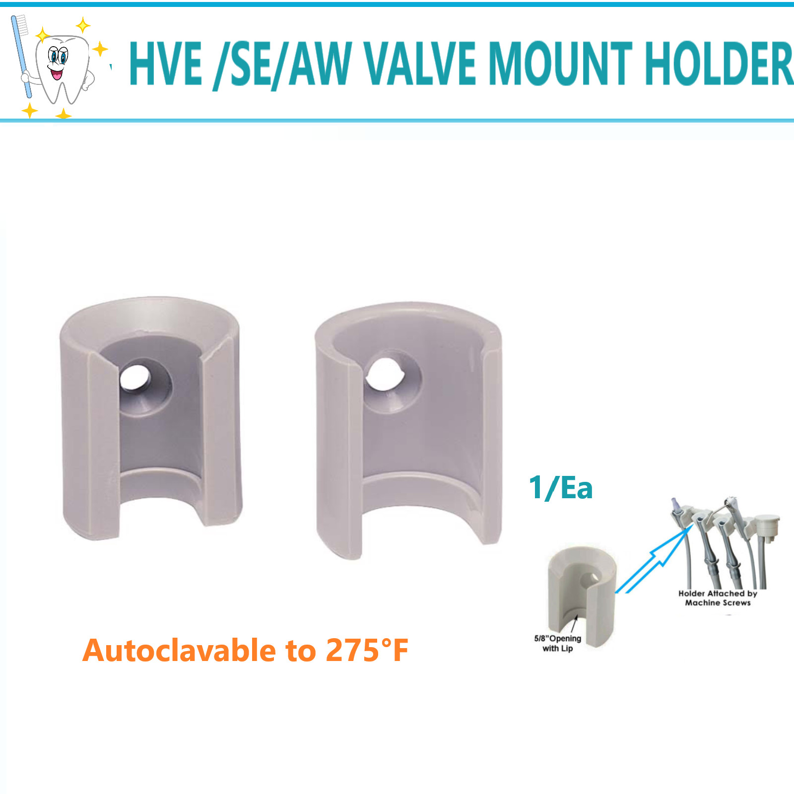 Dental Mount Holders HVE Valve / SE Valve / Air Water Syringe Mount Autoclav 275