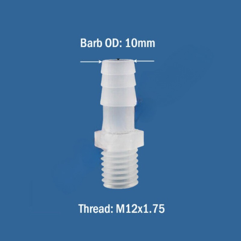 Inch In Plastic Metric Male Thread to Hose Barb Fitting Connector Tube Adapter