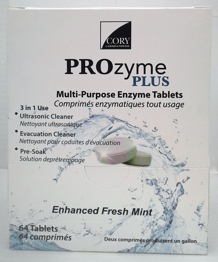 10x 64Tablets Prozyme Plus Ultrasonic & Evacuation Cleaning pre-soak 3 in 1 Mint