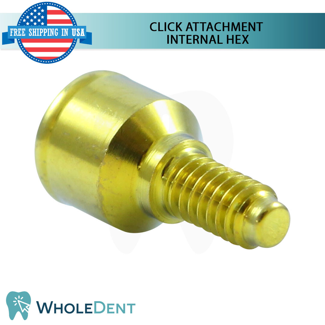 10x Click Overdenture Attachment Abtment Removable Dental Im plant Internal Hex