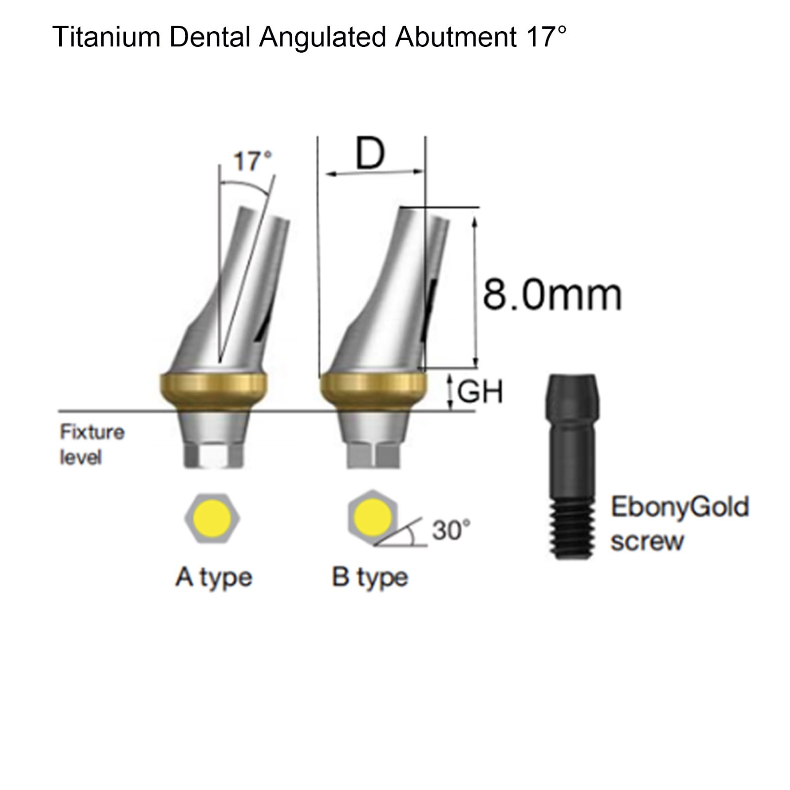 Hiossen Mini Titanium abutment Zest locator Straight Transfer Healing abutment