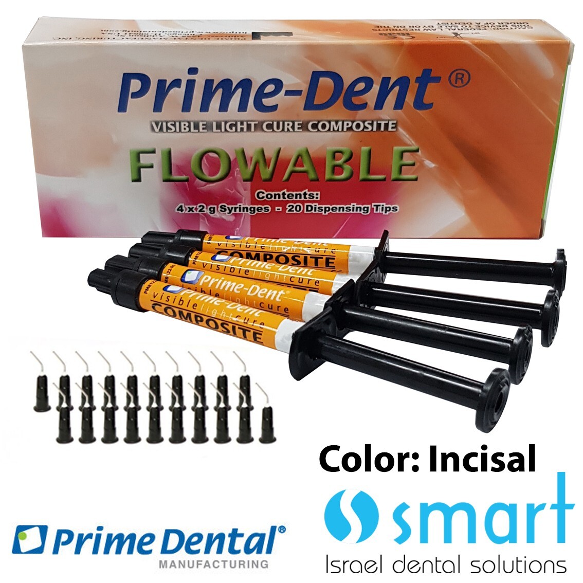 Prime dent visible light cure flow flowable composite Incisal USA