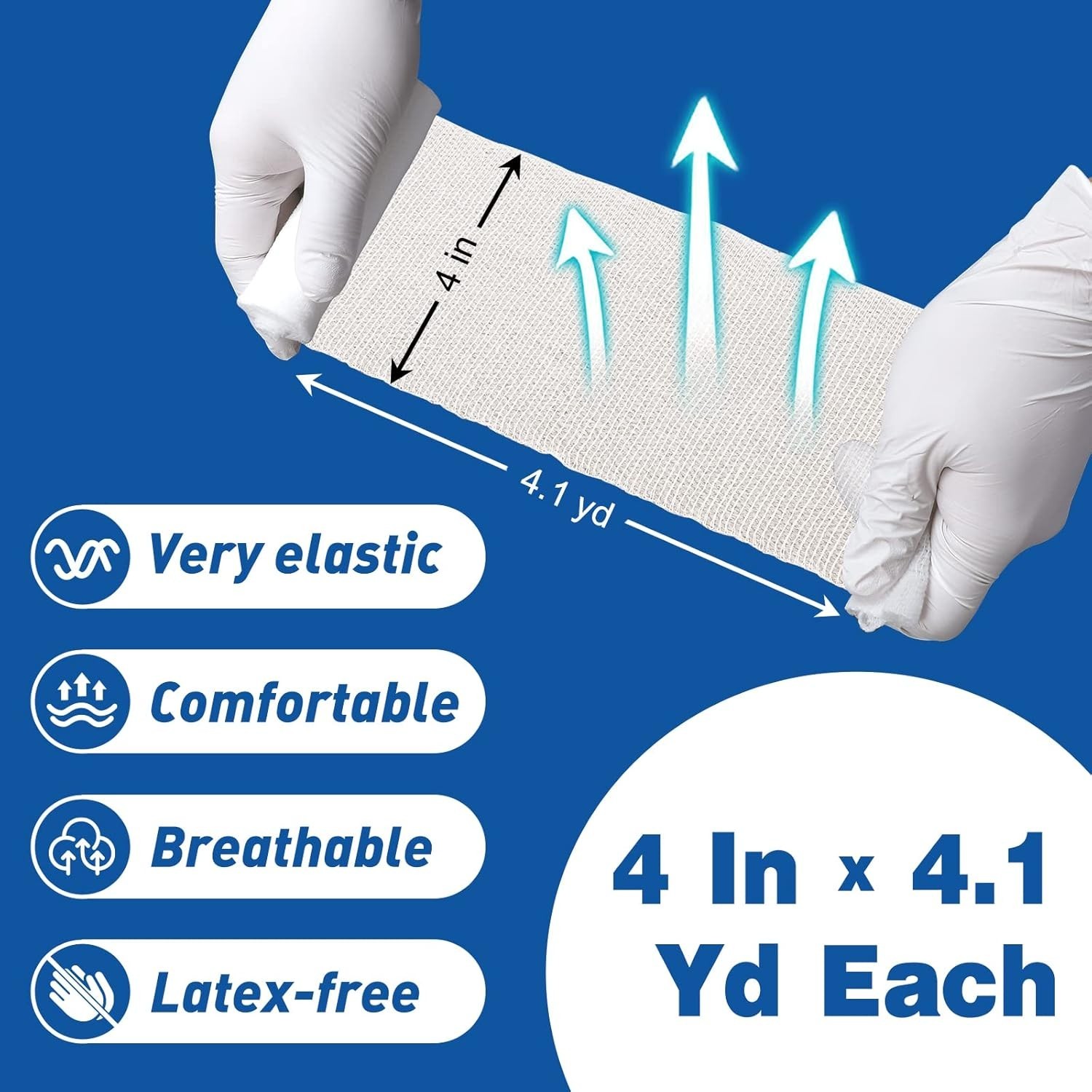 96 Pack Gauze Rolls Bandages, 4 in X 4.1 Yards, Premium Medical Supplies & First