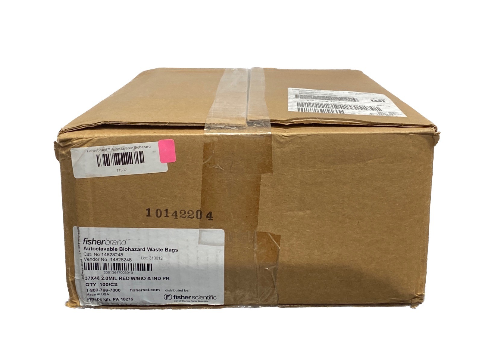 (100/Cs) FISHERBRAND Autoclavable Biohazard Waste Bags 37”x48”x2mil 14-828-248