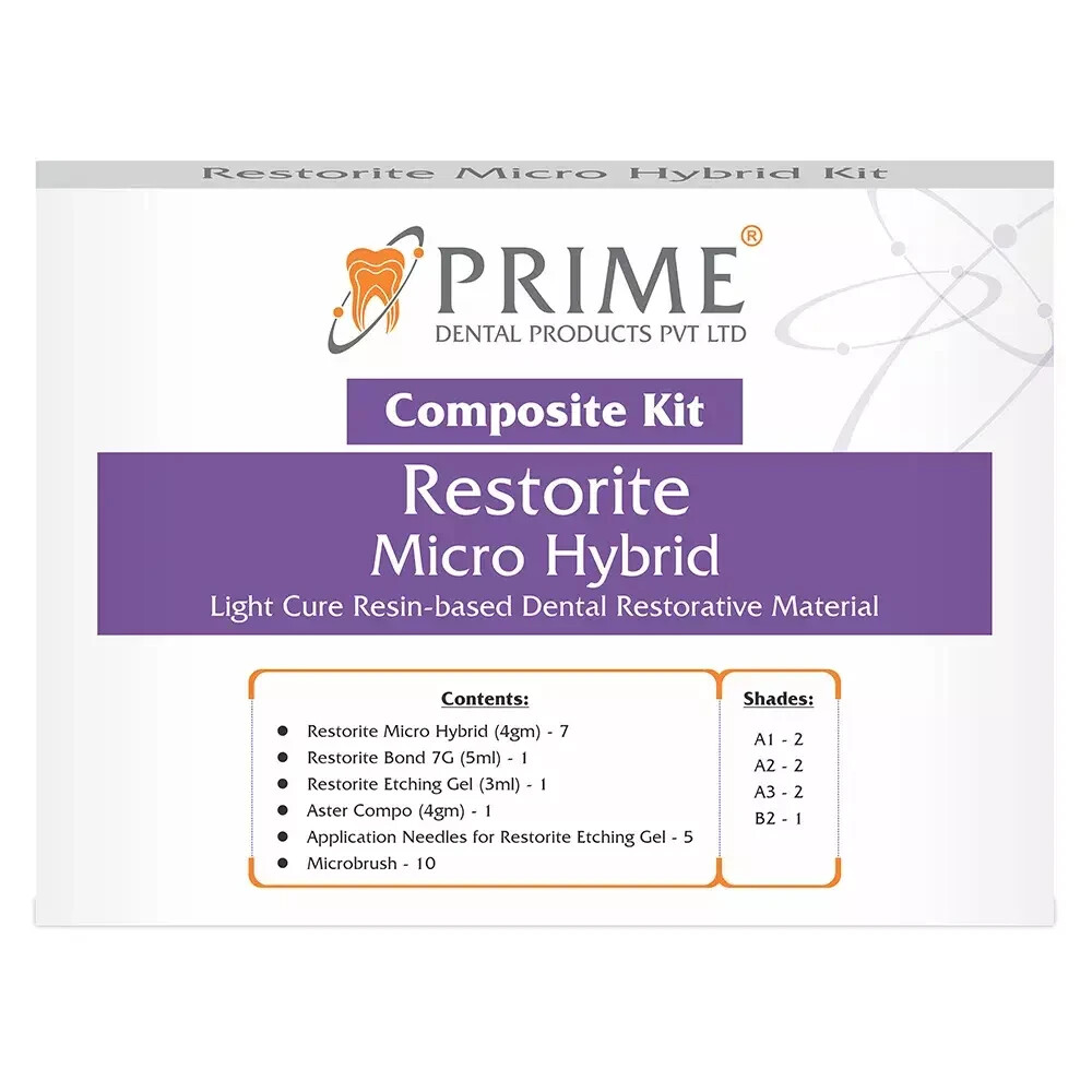 Prime Dental Micro Hybrid Light Cure resin Composite Materials Kit (Free Ship)
