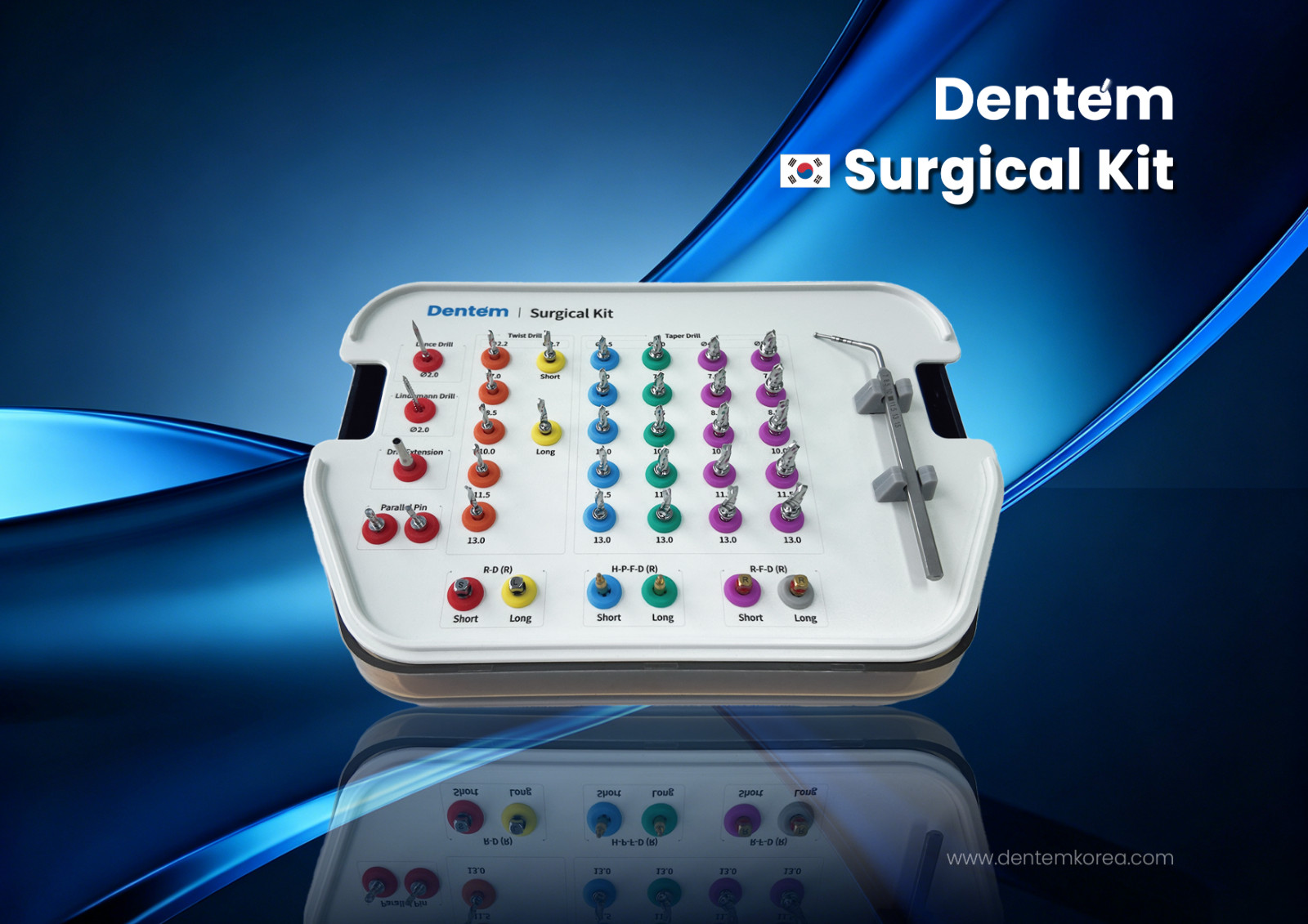 Dentem Dental Implant Surgical Kit Implantology Instrument Set Oral Surgery