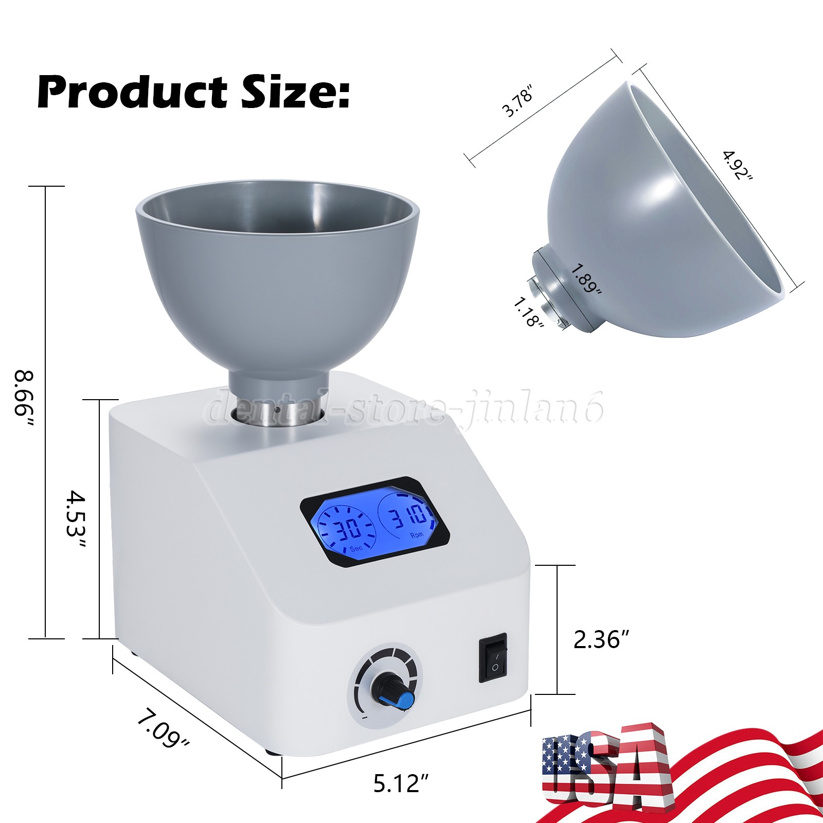 Automatic Dental Lab Alginate Mixer Printing Material Gypsum Blender 110V