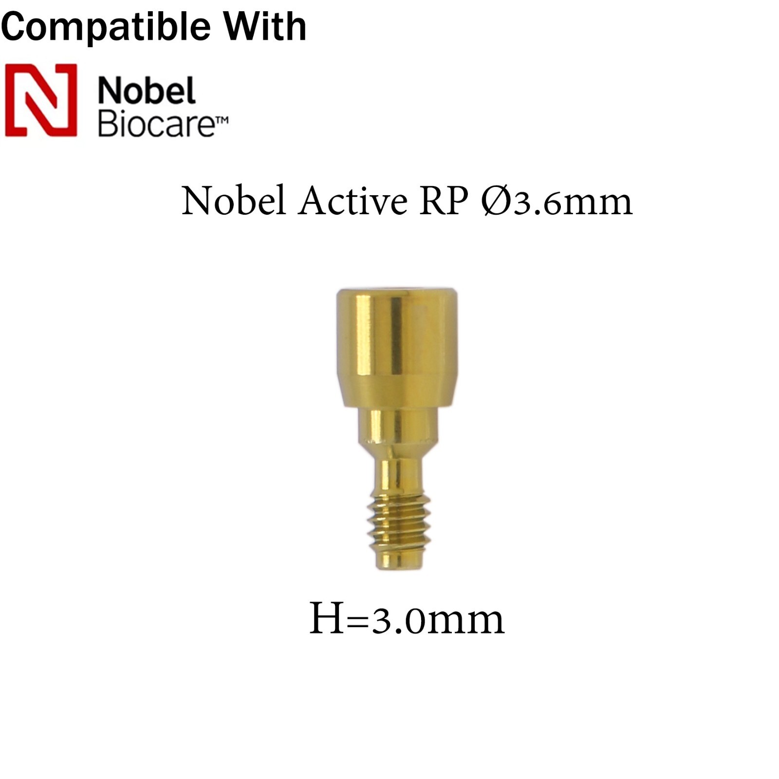 Dental Nobel Healing Abutment RP Fits Nobel Active Ø3.6/5.0/6.0 H=3.0/5.0/7.0mm