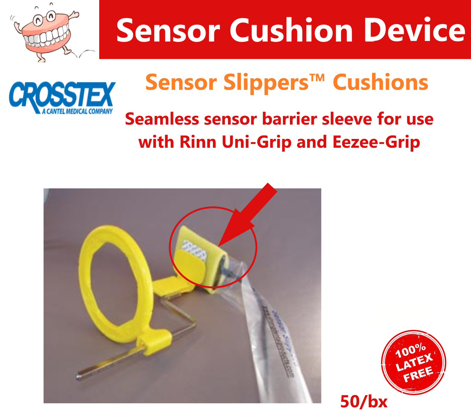 Dental Sensor Slippers Sensor Sleeves Yellow Size 2 Large 50/Bx, BWSSL Crosstex