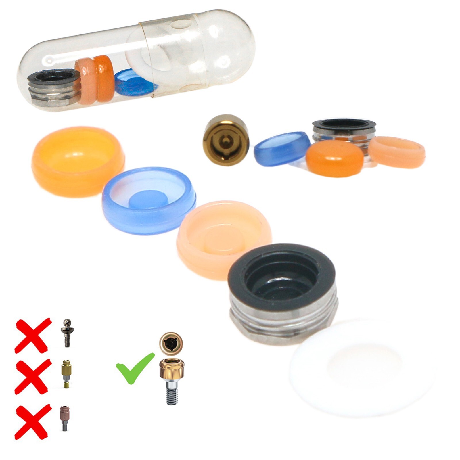 US Nobel Active NP/RP Locator Attachment Abutment Male Cap Inserts for 1-5.0mm