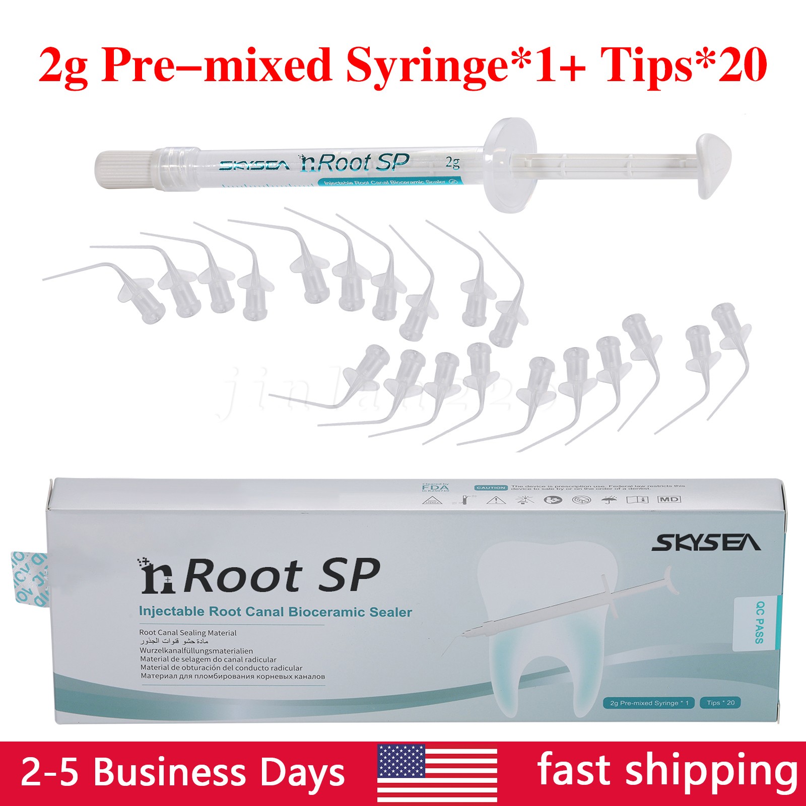 BC Sealer 2g Syringe Bioceramic Root Canal 20 Tips