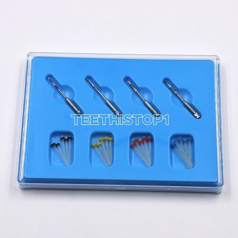 8 Sizes Dental Fiber Set 20 Pcs Fiber Post & 4 Drills Dentist Product