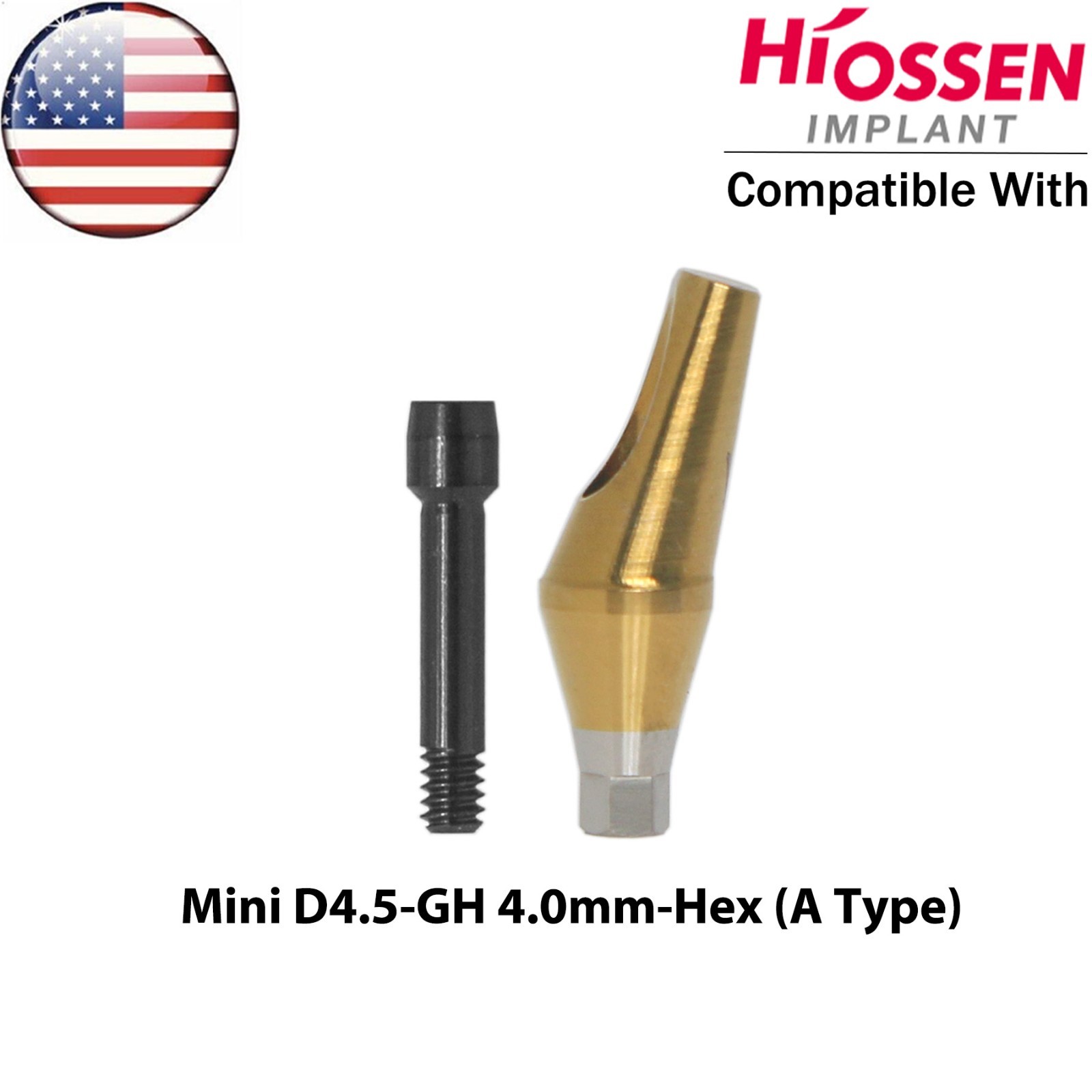 US 17° Mini/Regular Angled Dental Anatomic Abutment Ø4.5/5.0mm Fit Hiossen Oss