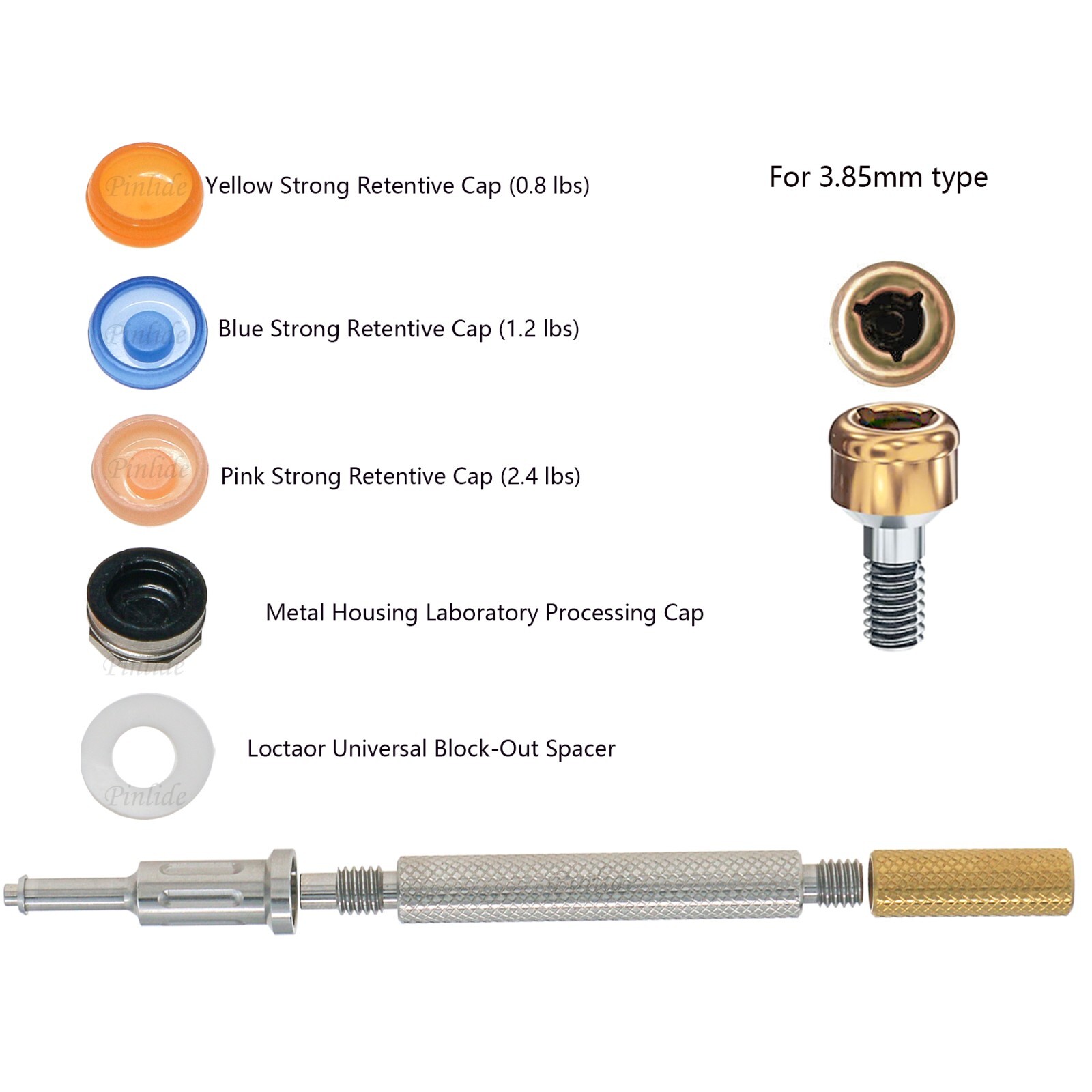 Universal Implant Retention Caps Set Remove Core Insertion Extraction Tool