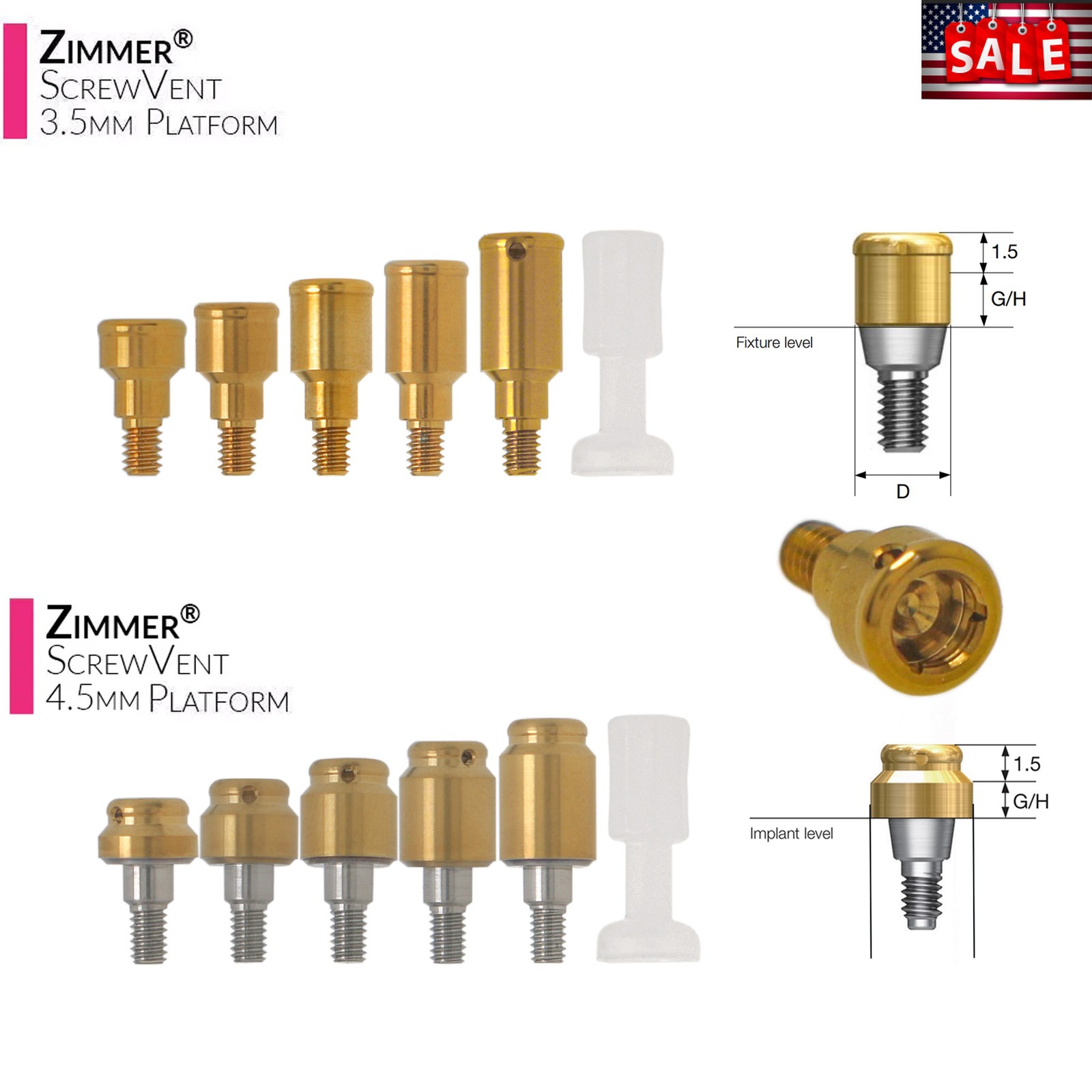 Locator Abutment Overdenture Implant Retention Caps Inserts Zimmer/Nobel/Hiossen