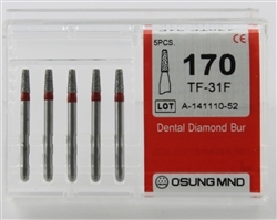 Dental Diamond Burs, Fine Grit Multi-Use, 5 Pcs/Pk [170TF-31F]