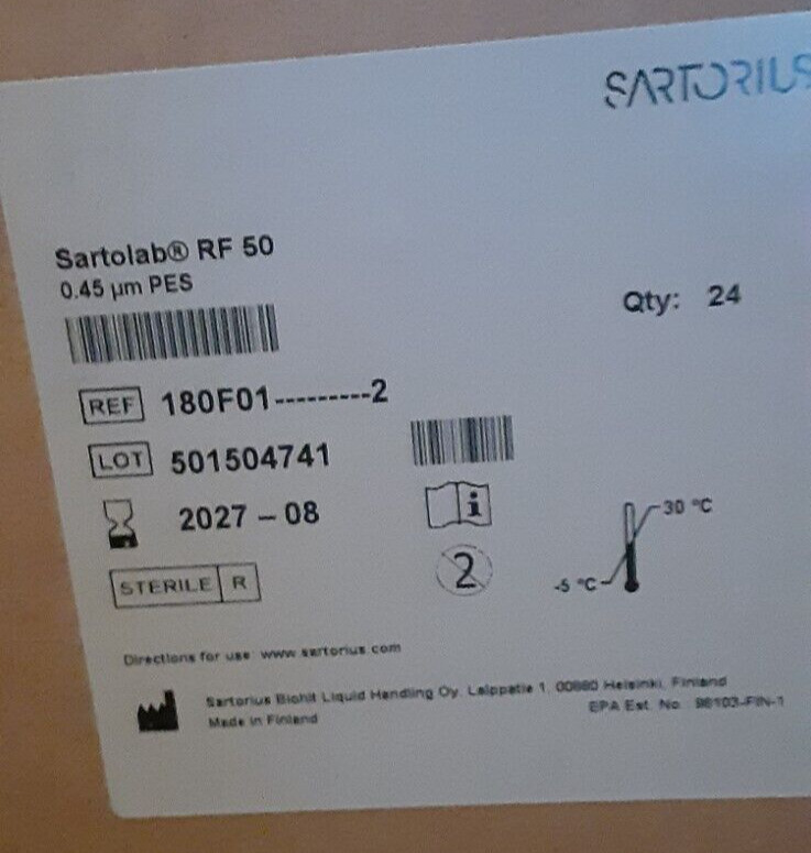 Sartorius Sartolab® RF 50 Vacuum Filtration Units, 0.45um (12 sealed)180F01—-2